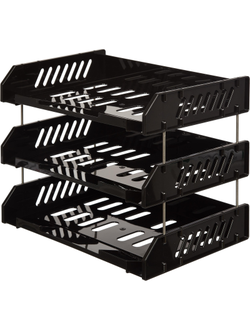 Набор СИТИ из 3-х горизонтальных лотков черный СТАММ ЛТ560