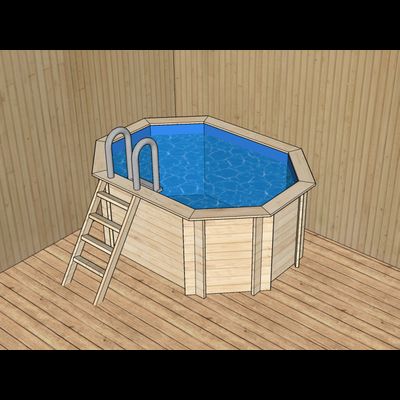 Деревянный бассейн (купель) овальный 2,8 х 2,0 м глубина 120 см