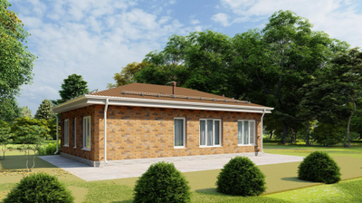 Одноэтажный дом с двумя спальнями 93м² (S60)