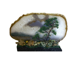 Горка самоцветная на агате "Зима/Лето" двухсторонняя