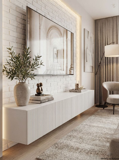 Инфинити тумба под ТВ подвесная 2400 мм Белый / мдф белый матовый