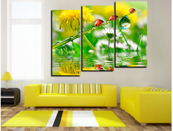 Модульная картина "Семья божьих коровок"