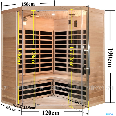 Инфракрасная сауна (кабина) SaunaMagic Glass Corner Medium