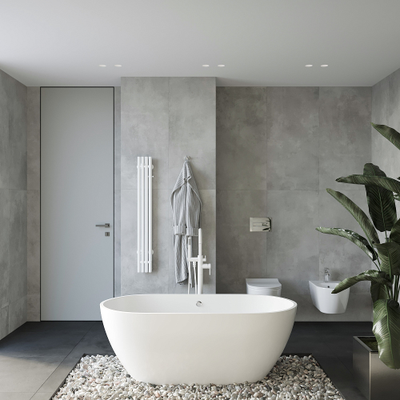 Ванна из искусственного камня STWORKI Берген 160x75 см, отдельностоящая, белая, овальная