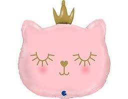 Фольгированная фигура "Голова кошки в короне"