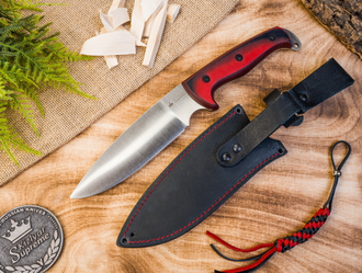 Нож Shark Convex AUS-8 (Cryo) Black-Red G10