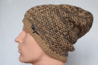 Коричневая мужская вязаная шапка Vizio Италия 5680