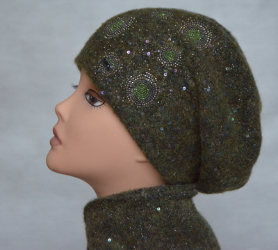 Vizio Италия 6128 берет женский зима 2019 зеленый