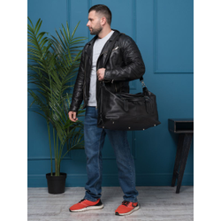 Кожаная дорожная сумка Campora black (арт. 4019-01)