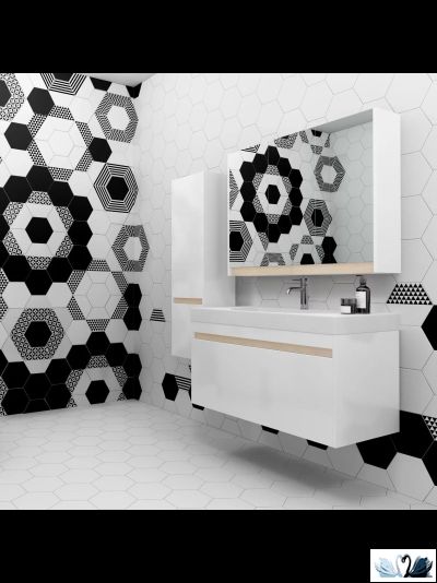 Плитка Керама Марацци Буранелли 24002 настенная керамическая шестиугольная черная