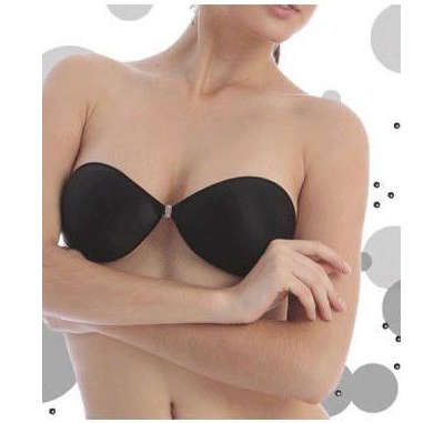 Черный бюст на силиконовой основе с поверхностью из ткани