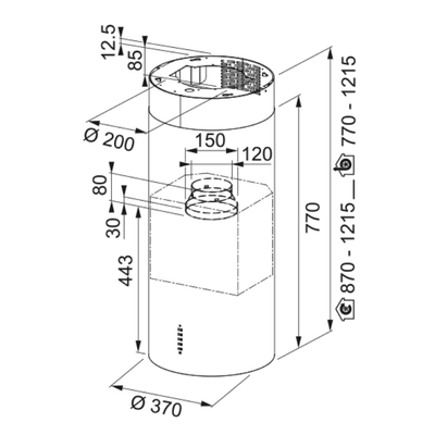 FTU PLUS 3707 I XS (335.0588.221)  нерж. сталь вытяжка