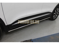 Пороги овальные с проступью 75х42 мм ТСС для Chery Tiggo 7 PRO MAX 2025-