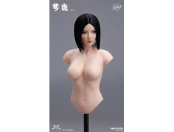 Женская голова (скульпт) с черными волосами и подвижными глазами - 1/6 scale Female Head Sculpt with Movable Eyes (YMT107B) - YMTOYS
