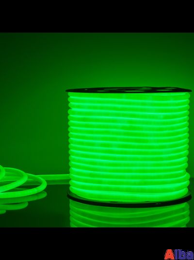 Неон круглый 220V Зеленый D16мм