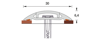 Порог пластиковый Идеал 253 Ясень серый 30x900 мм