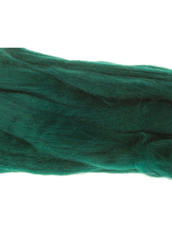 Шерсть для валяния, лента гребенная, Камтекс, полутонкая, изумруд (041), 50г