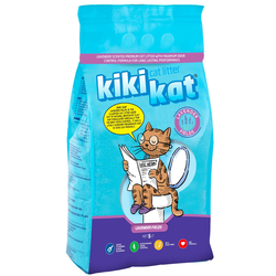 Наполнитель KikiKat Бентонитовый, комкующийся, Лаванда 5 л