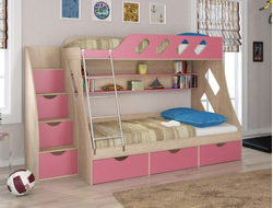 Кровать детская двухъярусная  Дельта-20.01  (цвета в ассортименте)  0,9м/1,2м