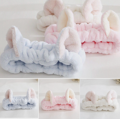 Повязка женская для волос флисовая с кошачьими ушками, Цвет: Розовый, Голубой, Сиреневый, Черный, Малиновый, Бежевый, Коричневый