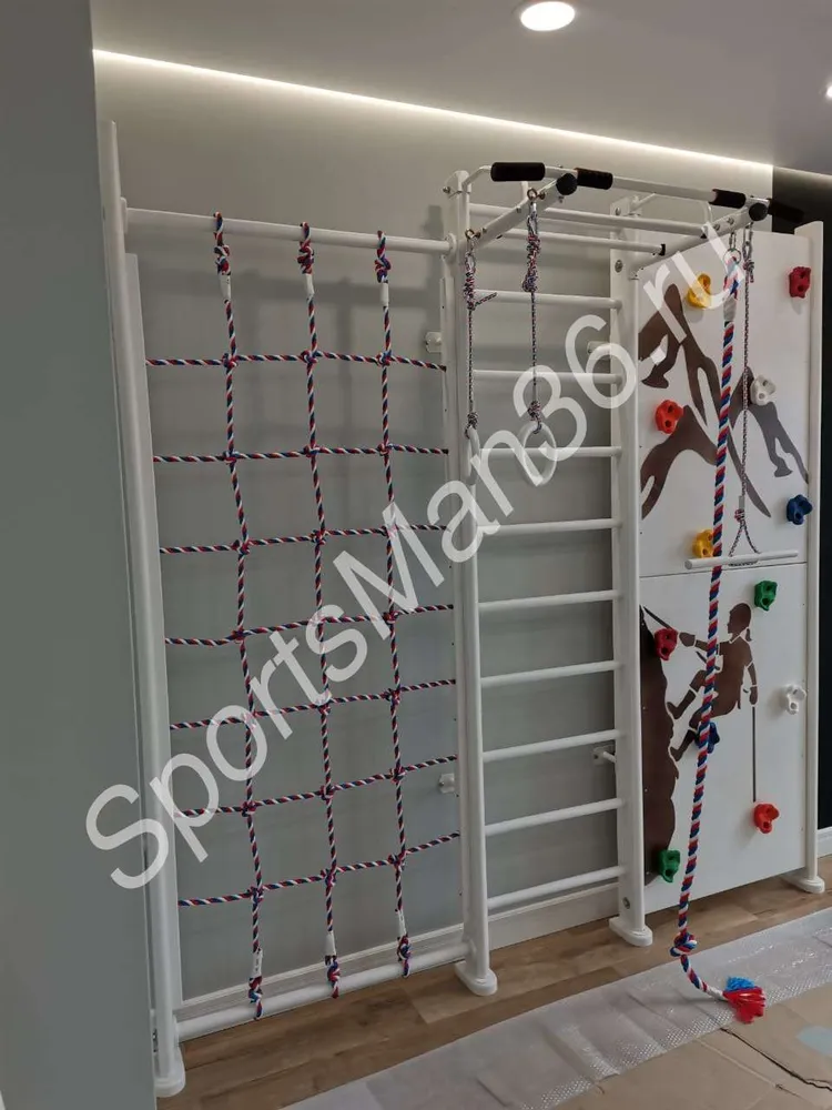 ДОМАШНИЙ СПОРТИВНЫЙ КОМПЛЕКС ALEXANDER KARUSSELL, Цвет дерева жемчуг, цвет металла белый