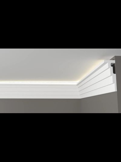 Потолочный плинтус DECOR-DIZAYN DD514, из дюрополимера, под покраску, ударопрочный, 2 метра