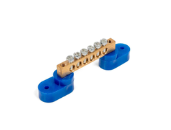 Шина N "ноль" на 2-х изол ШНИ-6х9-6 (син)