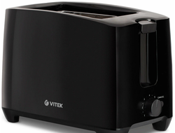 Тостер VITEK VT- 7169, чёрный, пластик/металл, 2 отделения, 750Вт