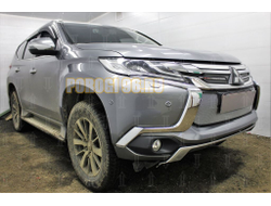 Защита радиатора Mitsubishi Pajero Sport III 2016- хром низ