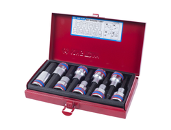 Набор торцевых насадок 1/2", Hex, 4-17 мм, L = 80 мм, 9 предметов KING TONY 4120PR