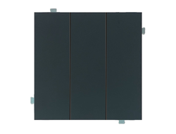 Выключатель трехклавишный (механизм + клавиша) черный матовый