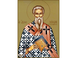 Никон, епископ Сицилийский, Священномученик. Рукописная православная икона.