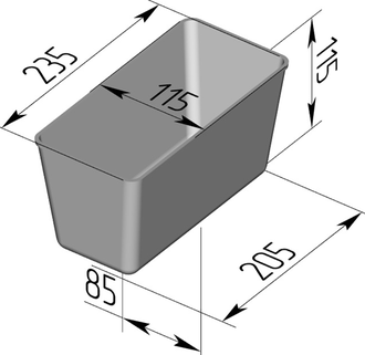 Хлебная форма Л6 (235 х 115 х 115 мм)