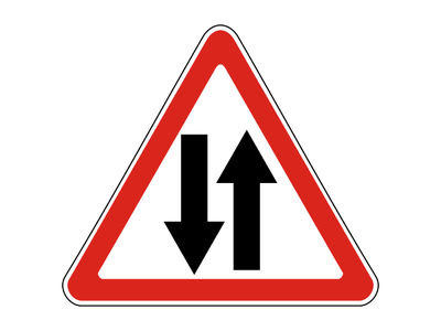 Знак дорожный 1.21 Двустороннее движение