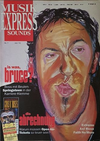 Musikexpress Sounds Magazine July 1992 Springsteen, Иностранные музыкальные журналы, Intpressshop