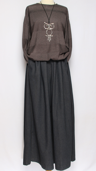 Джемпер "ПОЛОСКИ КУЛИСКА" шоколад, белый, бежевый, серый, джинс, розовый р.46-54