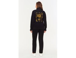 Теплый спортивный костюм женский  12SKJ -1289, черный