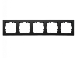 1L1005B Рамка пятерная матовый черный