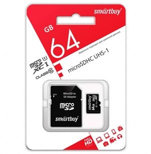 micro SDXC 64GB карта памяти Smartbuy