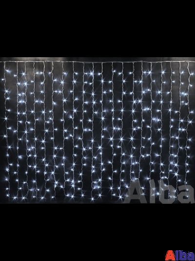 Занавес 2*1.5 м, БЕЛЫЙ ХОЛОДНЫЙ, IP65, мерцание