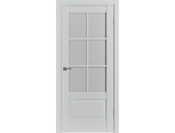 Дверь светло-серая Emalex ER2 Steel с матовым стеклом