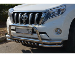 Защита переднего бампера «акула»+скоба d76/60/42 Toyota Land Cruiser Prado 150 (2010-...)