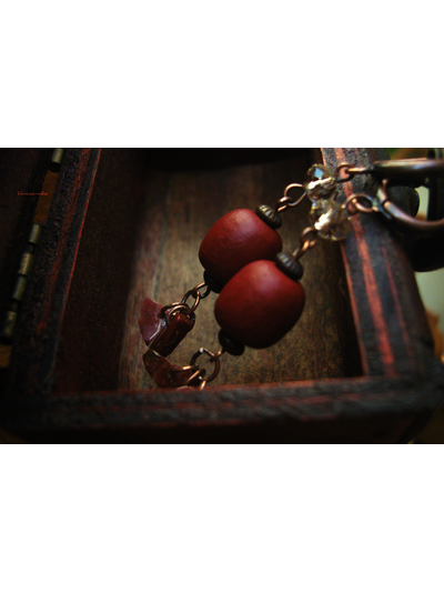 "Дары феи шиповника", серьги в стиле бохо