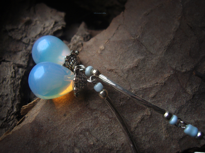 Серьги бохо "Капли лунного дождя"