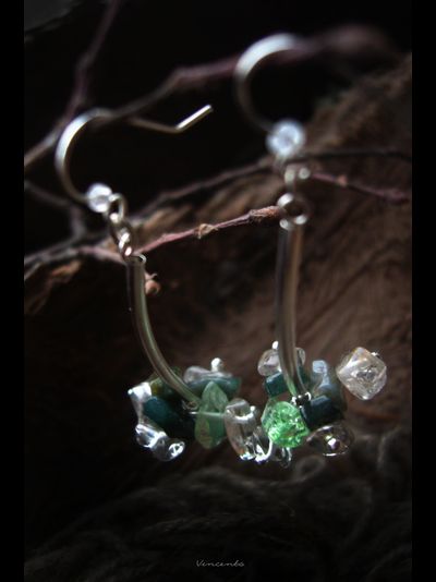 Благотворительность. Серьги в лесном стиле "Хрустальная пора"