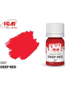 C1007 Краска акриловая, 12 мл, цвет  Глубокий красный (Deep Red)