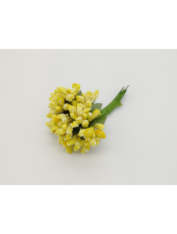 Букетики тычинок, цвет желтый (12 штук)