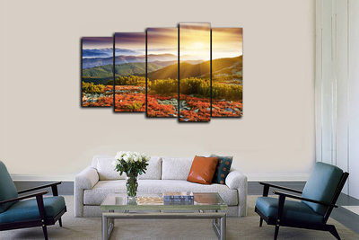 Модульная картина "Горный кустарник"