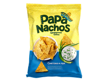 Чипсы кукурузные начос Рара Nachos со вкусом Сметаны и лука, в упаковке 150 гр.