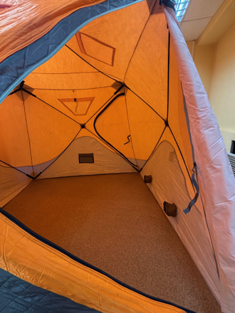 Палатка зимняя куб (2,4х2,4м) утепленная, 4-местная, 3-слойная (оранжевая)